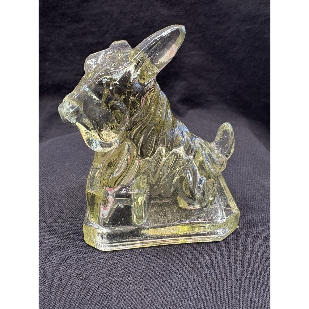 Boyd Glass Scottie JB Dog Figurine Smokey Glossy Vintage Stamped